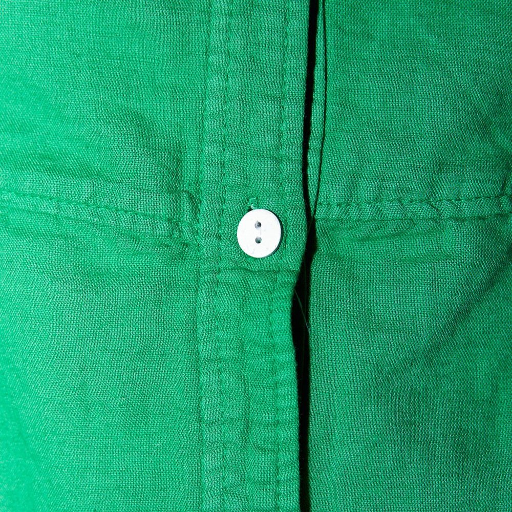 Zara DRESS WTIH RUFFLED HEM-green-3107/477-cot/lin - Picture 2 of 8
